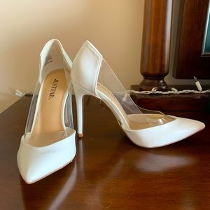 White JustFab Heels Size 6